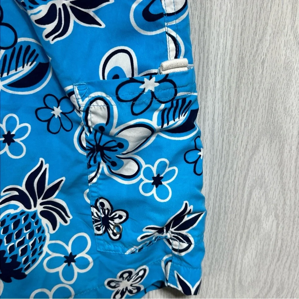 Men’s Blue tropical Print Swim Shorts Size Large
